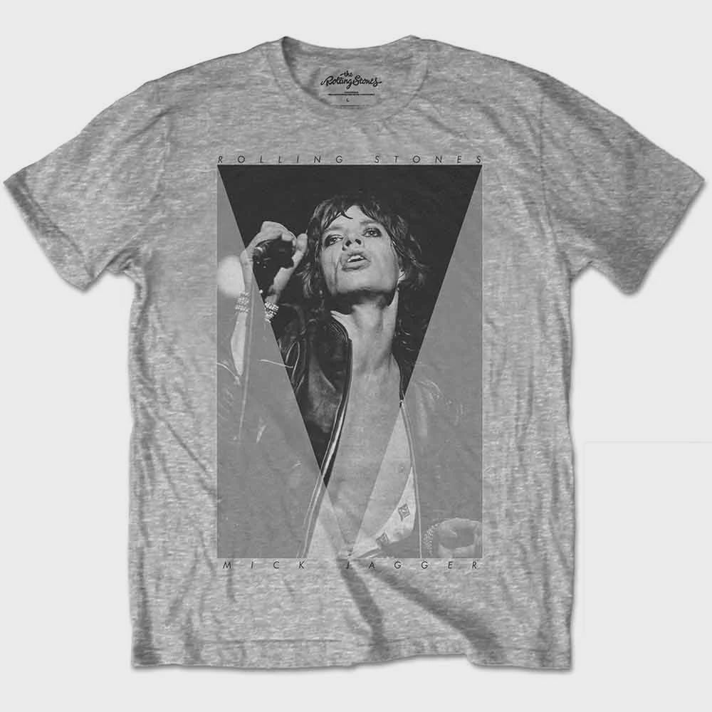 The Rolling Stones Unisex T-Shirt: Mick Triangle (Grey)