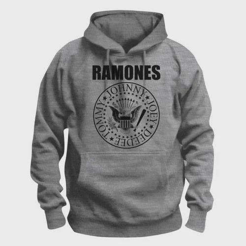 Ramones Unisex Pullover Hoodie - Presidential Seal (Grey)