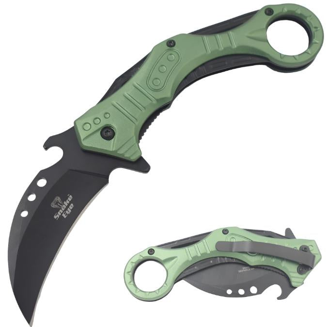 Snake Eye Tactical Karambit Style Spring Assist knife SE-1965GN