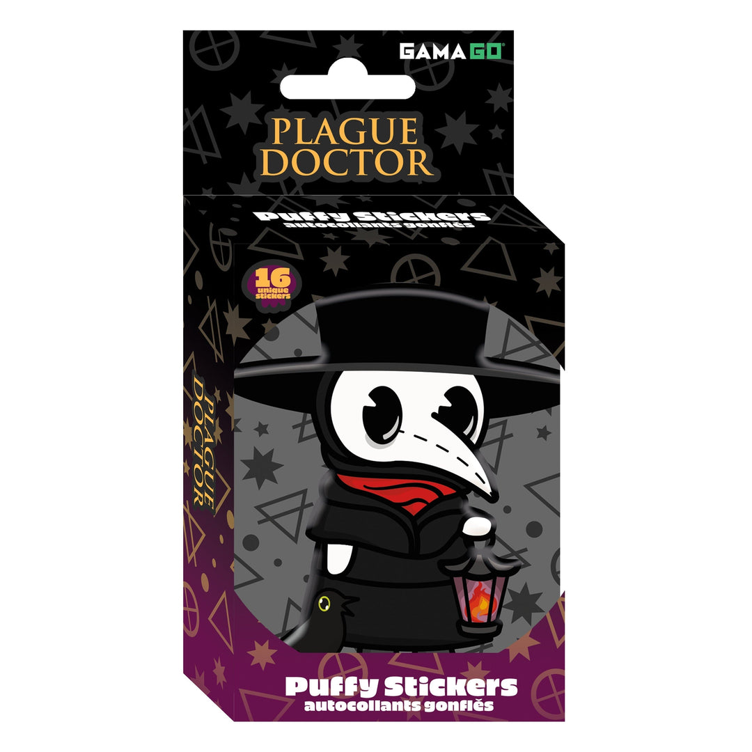 Plague Doctor Puffy Stickers in Embossed Tin (PDQ)