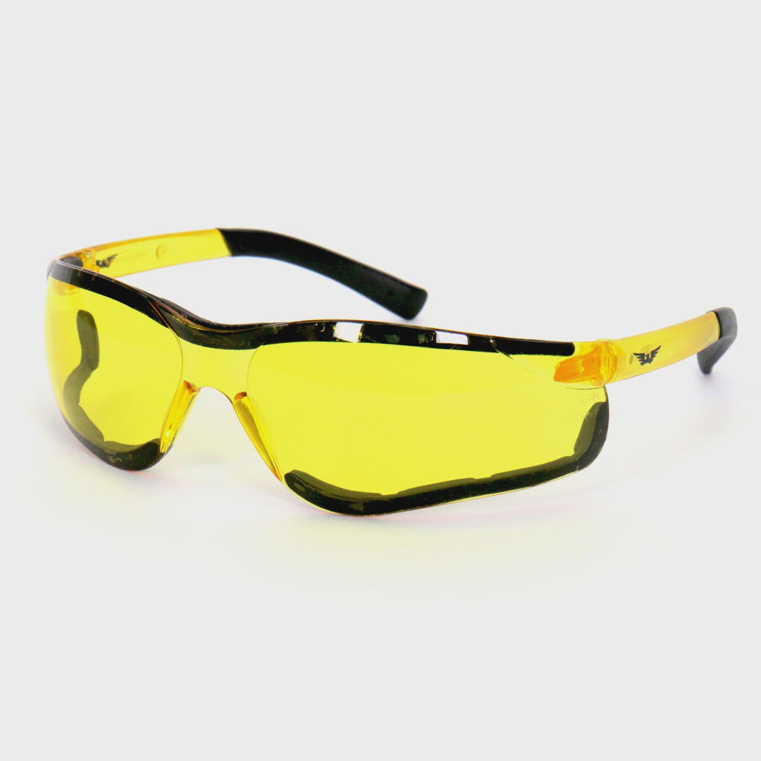 Hot Leathers Safety Wings Sunglasses with Yellow Lenses