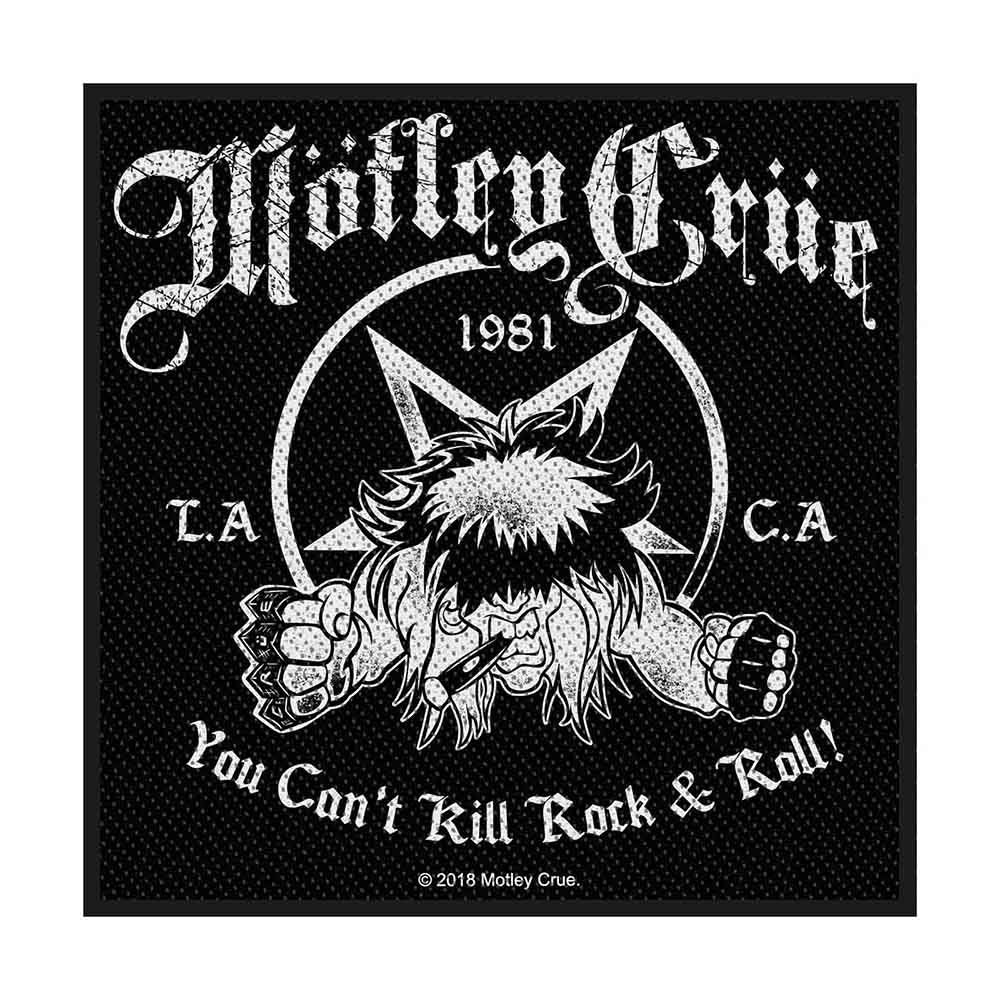 MOTLEY CRUE STANDARD WOVEN PATCH: YOU CAN'T KILL ROCK N' ROLL