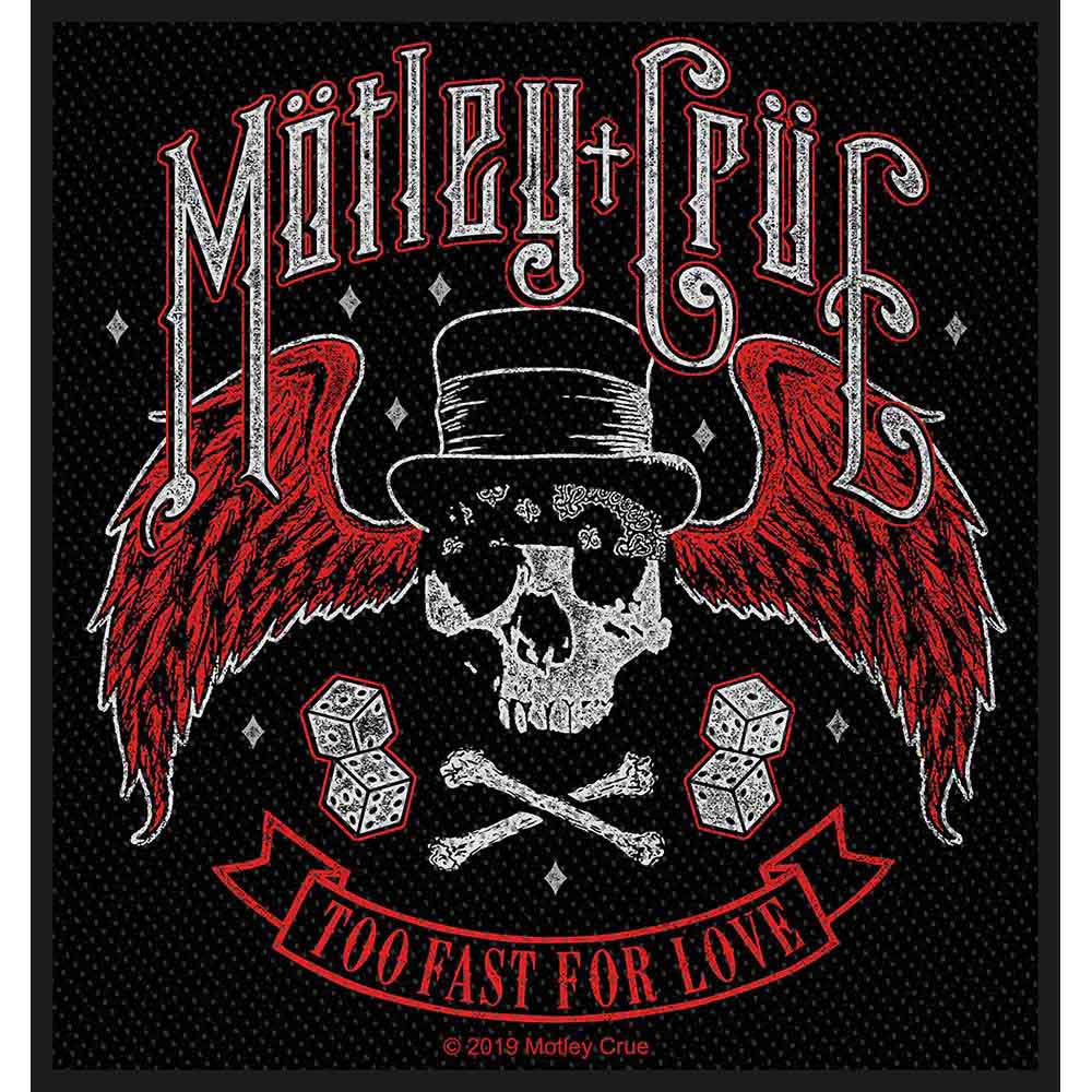 MOTLEY CRUE STANDARD WOVEN PATCH: TOO FAST FOR LOVE