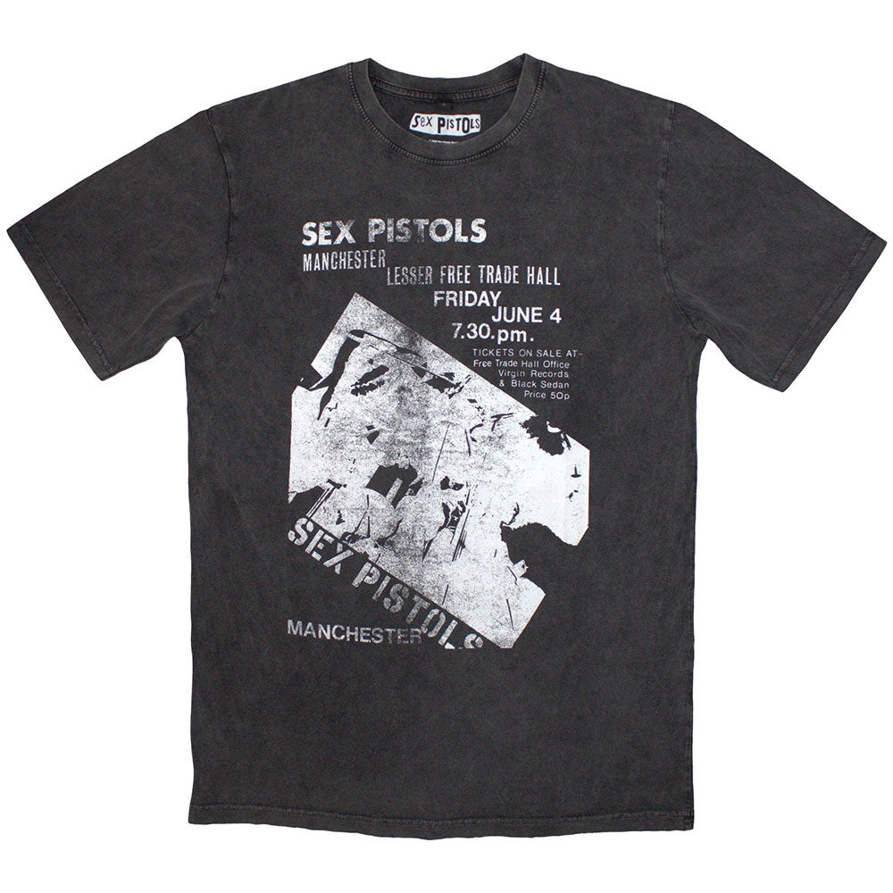 The Sex Pistols Stone Wash T-Shirt: Manchester Flyer