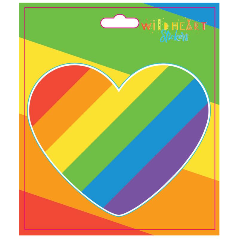 Wild Heart - Rainbow Heart Window Sticker ST160