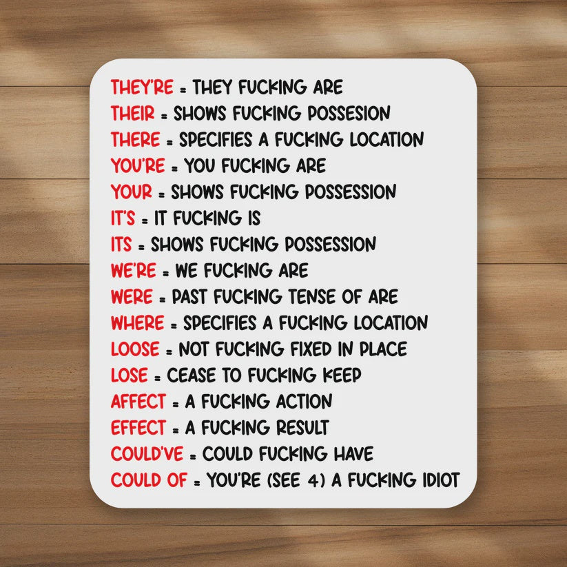Fucking Grammar Sticker - Mini