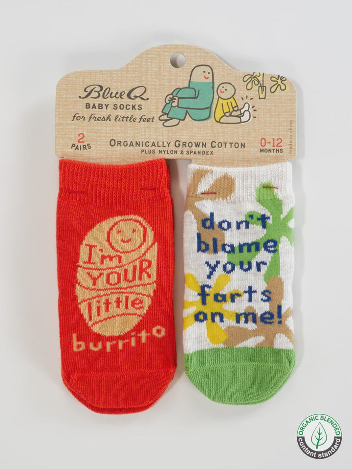 Blue Q - Lil Burrito/Farts Baby Socks