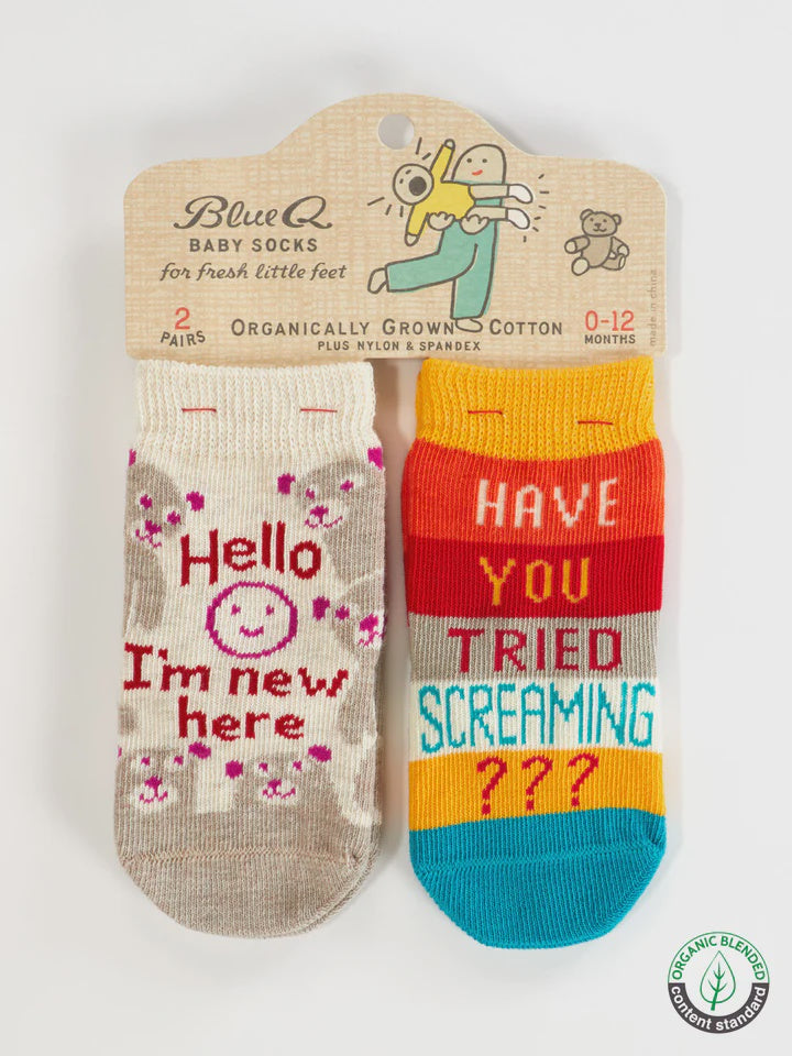 Blue Q - I'm New/Screaming Baby Socks