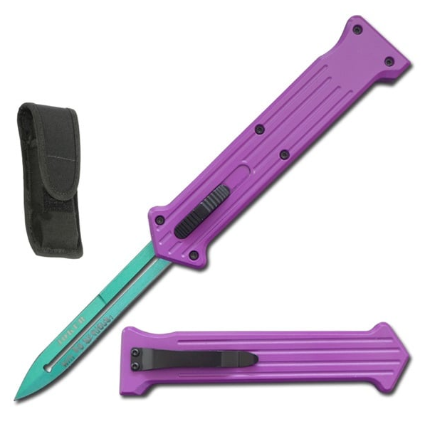 8.75" Purple Handle Double Action JOKER OTF Automatic Knife