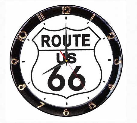 Route 66 12" Round Wall Clock