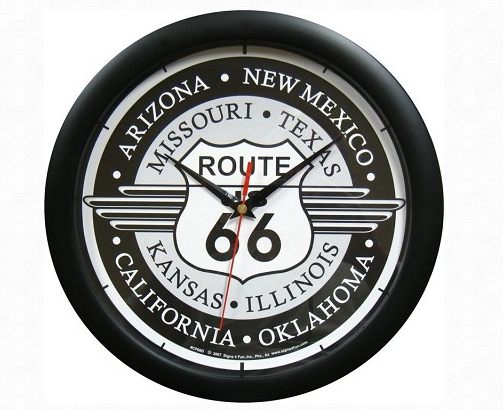 Route 66 Deco 12" Round Clock