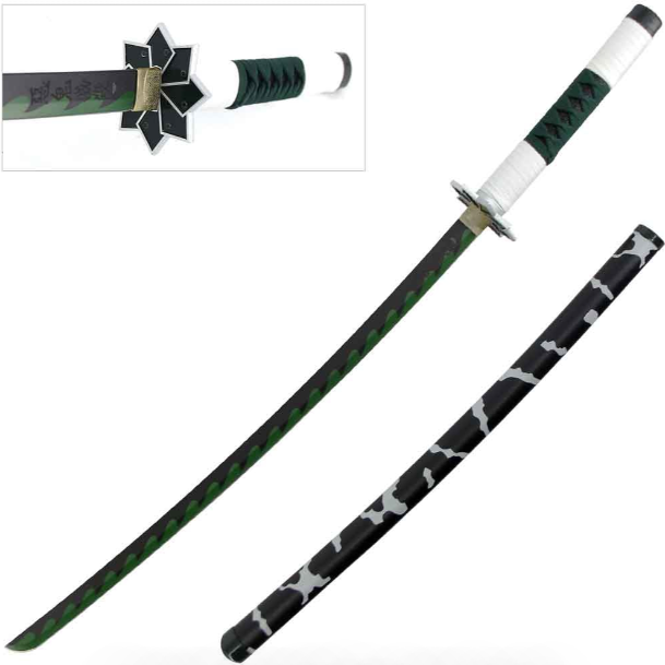 39.5" Steel Sanemi Shinazugawa Nichirin Katana Samurai Sword