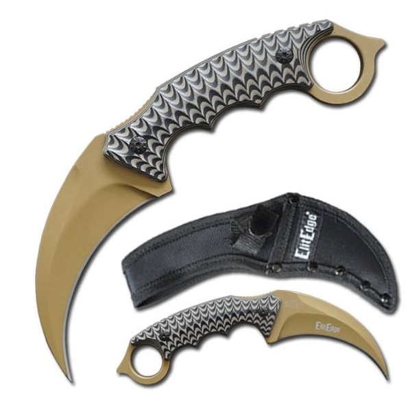 9.25" Tactical Karambit Fixed Blade G-10 Handle Knife