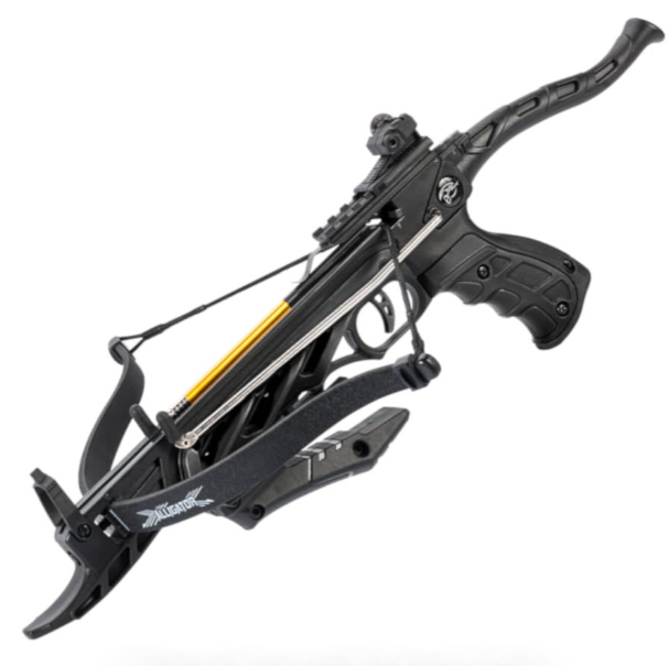 80lb Self Cocking Pistol CrossBow With Forearm Grip Black