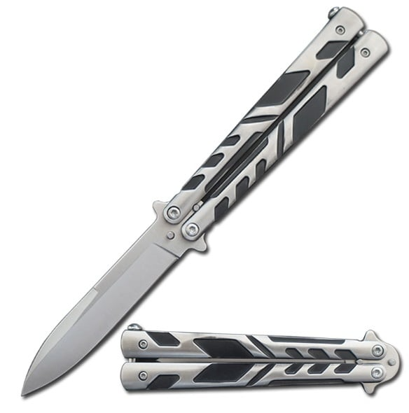 5" Closed Length Silver Venom Balisong Butterfly Knife