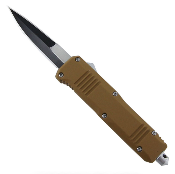 6.9" Brown Handle Automatic Double-Action OTF Knife