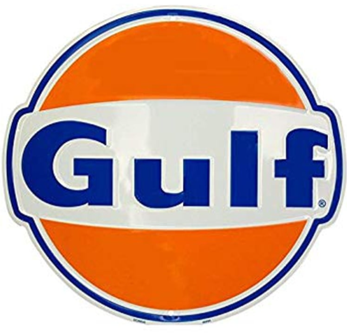 Gulf Large Round Tin Sign 24"