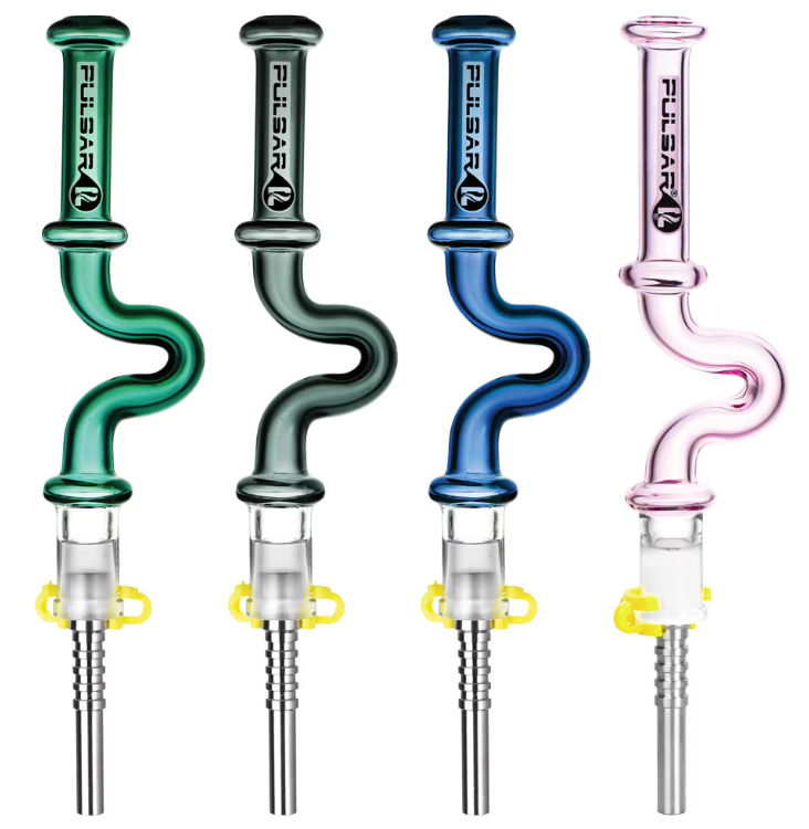 Pulsar U-Bend Neck Glass Vapor Straw w/Titanium Tip 5.5"