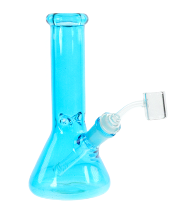 8" Painted Glass Beaker Water Pipe w/Banger