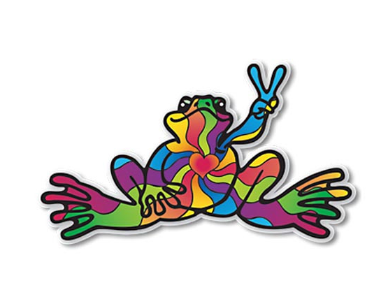 Peace Frogs Heart And Soul Sticker
