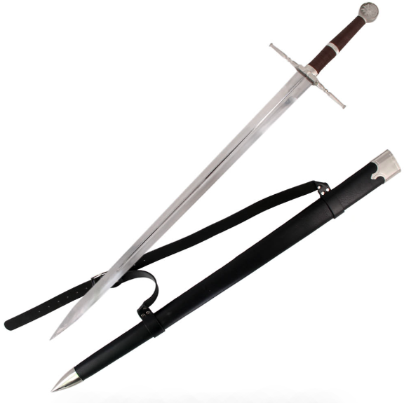 48 3/4" Silver Warrior Destroyer Steel Sword With Scabbard