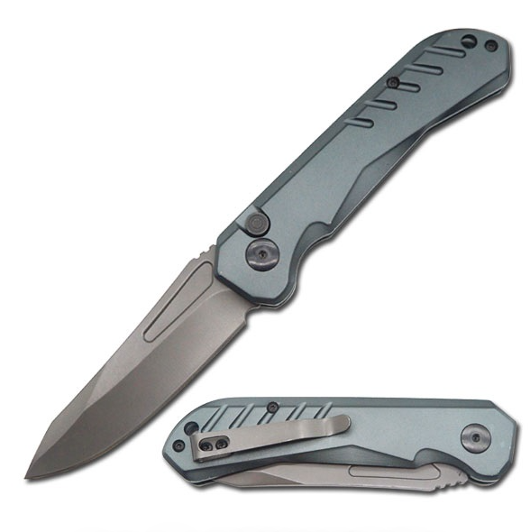 Gray Survival Military Switch Blade Pocket Knife 8 Inch Overall