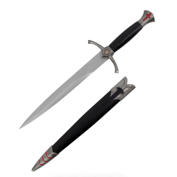 Silver Cross Pommel Crusader Dagger