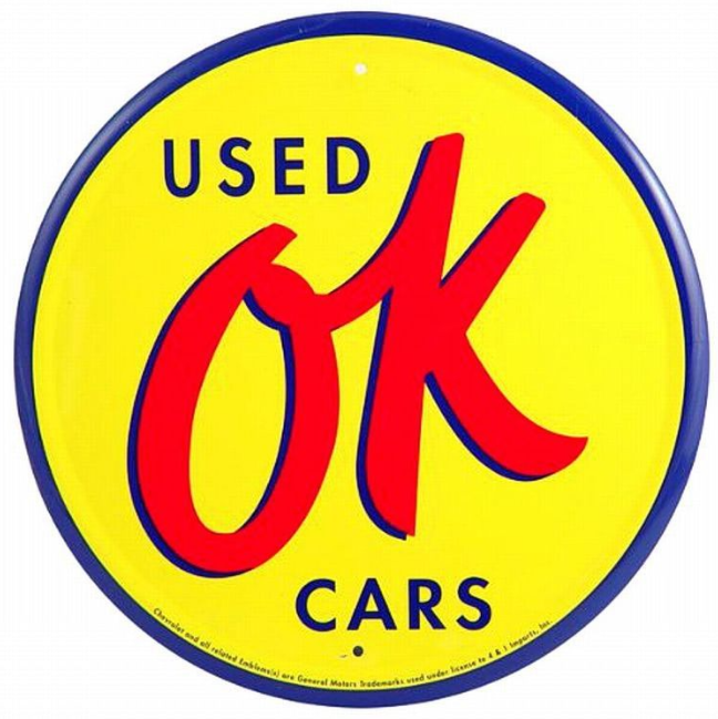 OK Used Cars 24 inch Large Round Sign
