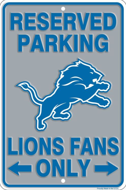 Detroit Lions Sm Parking Sign