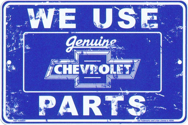 Chevy Parts Sm. Parking Sign