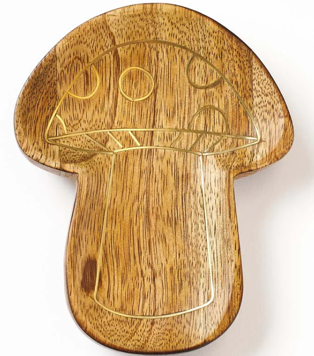 Drishti Mushroom Trinket Dish - Brass inlay