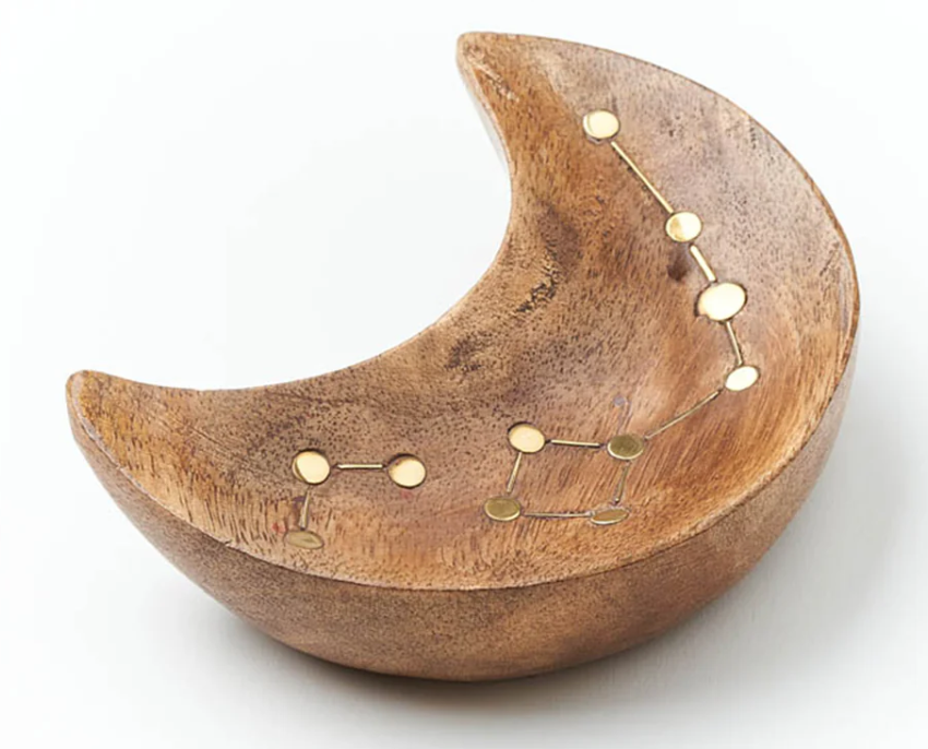 Jyotisha Crescent Moon Trinket Dish - Brass Inlay