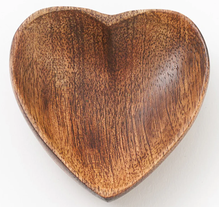 Alaya Heart Trinket Dish - Mango Wood