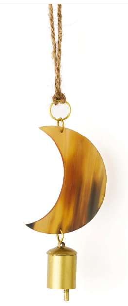Chayana Moon Bell Wind Chime - Carved Horn, Hand Tuned