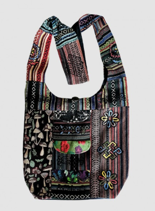 Mushroom Endless Knot Patchwork Hobo Bag