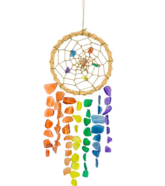 Dreamcatcher Wreath w/ Beach Glass - Chakra