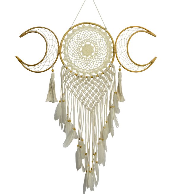 Dreamcatcher Woven Macrame - Triple Moon