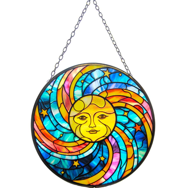 Glass Suncatcher 6in - Celestial Moon