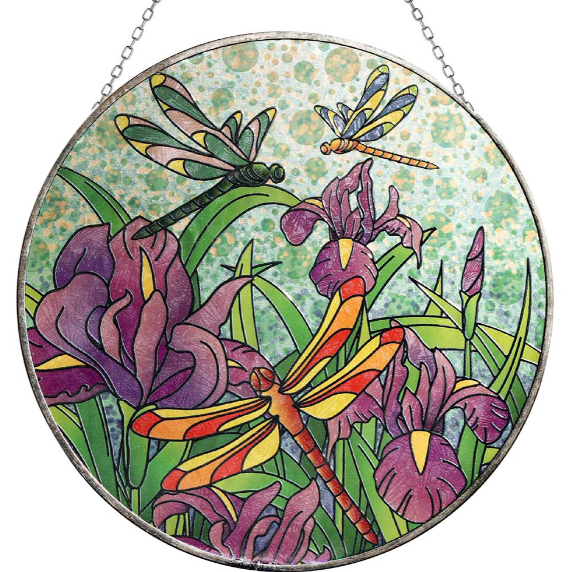 Glass Suncatcher 12" - Dragonflies