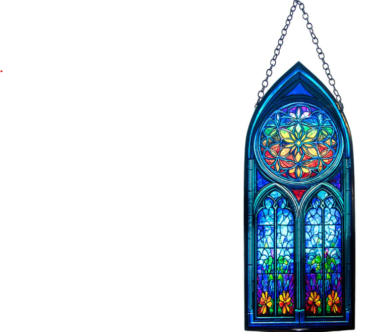 Glass Suncatcher 8in Cathedral - Flower of Life