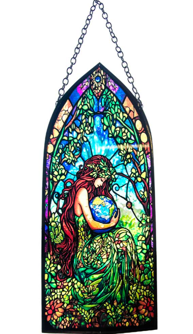 Glass Suncatcher 8in Cathedral - Earth Goddess