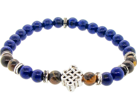 Lapis & Tiger Eye 6mm Beaded Bracelet