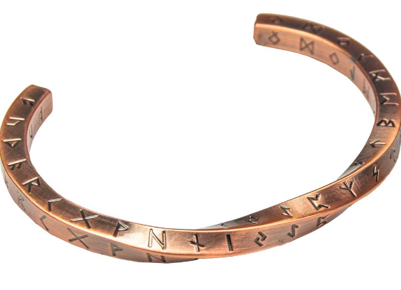 Stainless Steel Twist Bracelet - Nordic Runes Copper