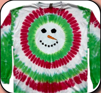 Sundog - Snowman Face Red & Green Tie Dye L-Sleeve Shirt