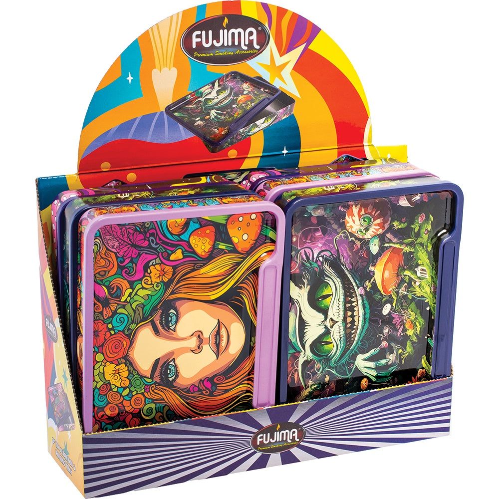 Trippy Alice 8" Tin Stash Box-Rolling Tray