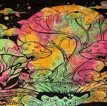 Multi Mushroom Single Tapestry