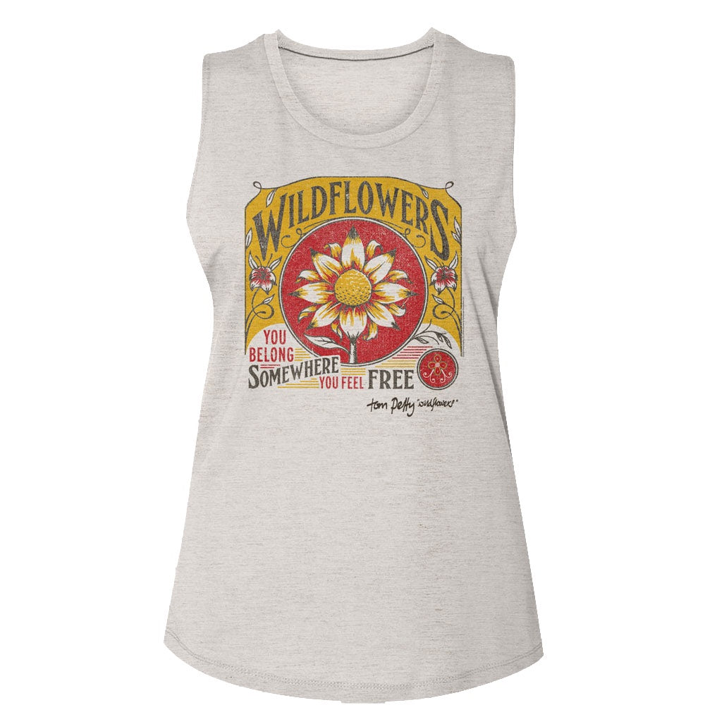 Tom Petty Wildflowers Ladies Sleeveless Crew Neck