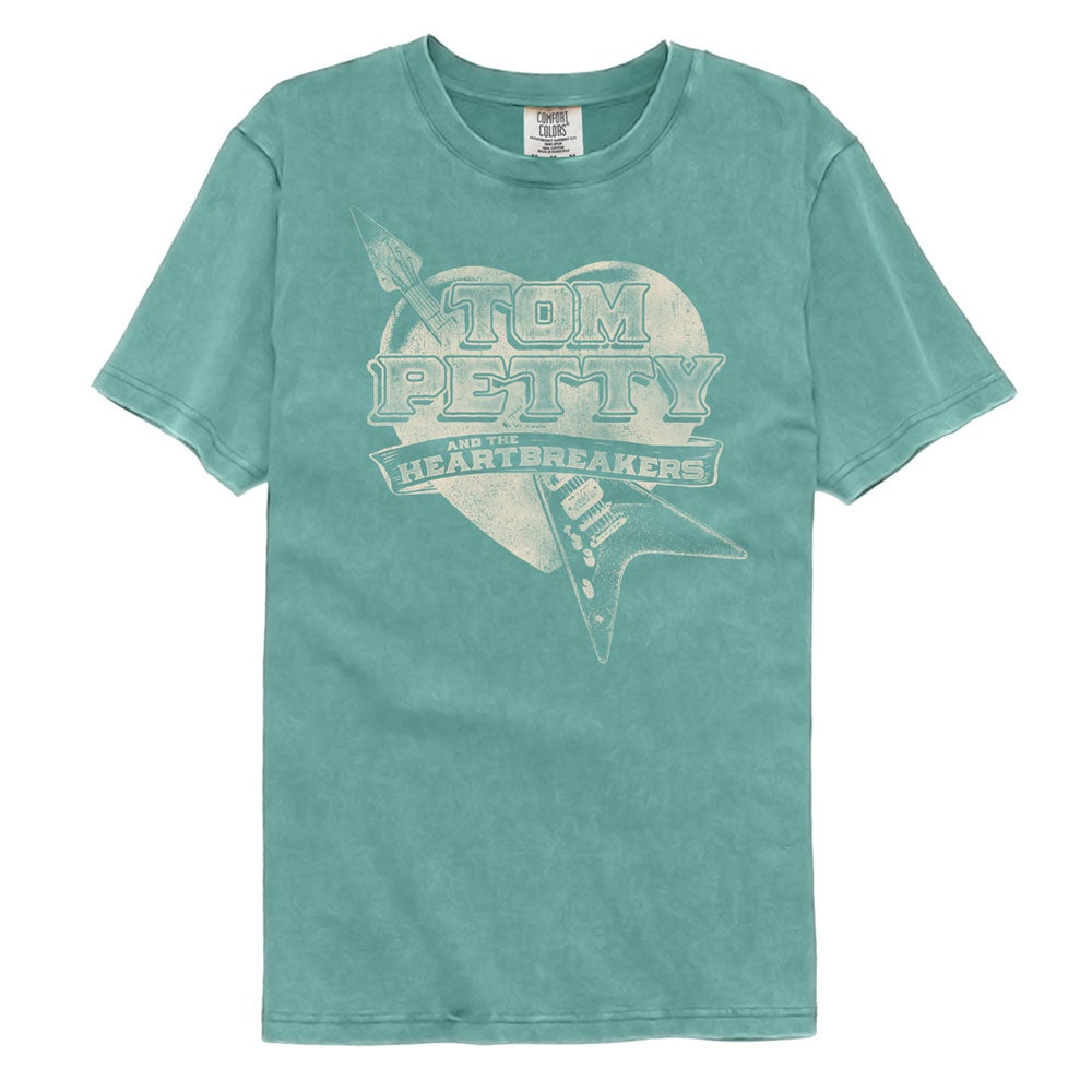 Tom Petty Guitar Heart Seafoam T-Shirt