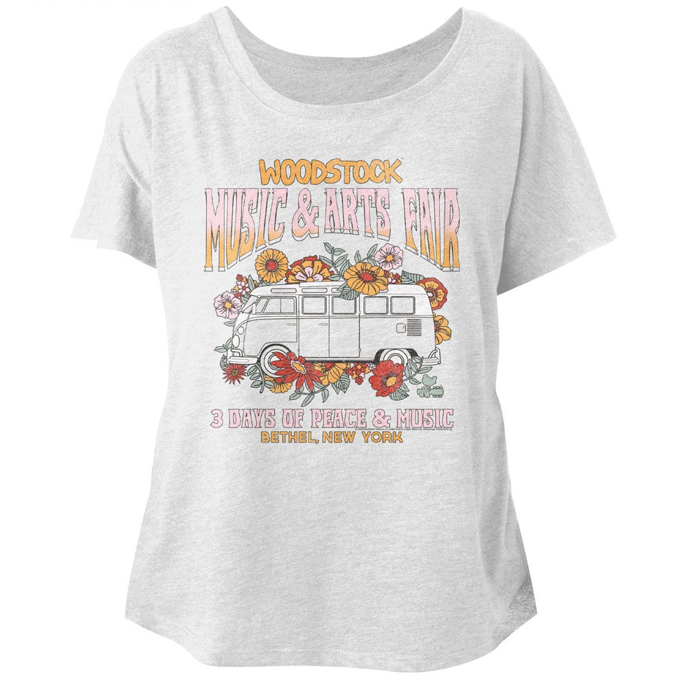 Woodstock Floral Van Ladies T-Shirt