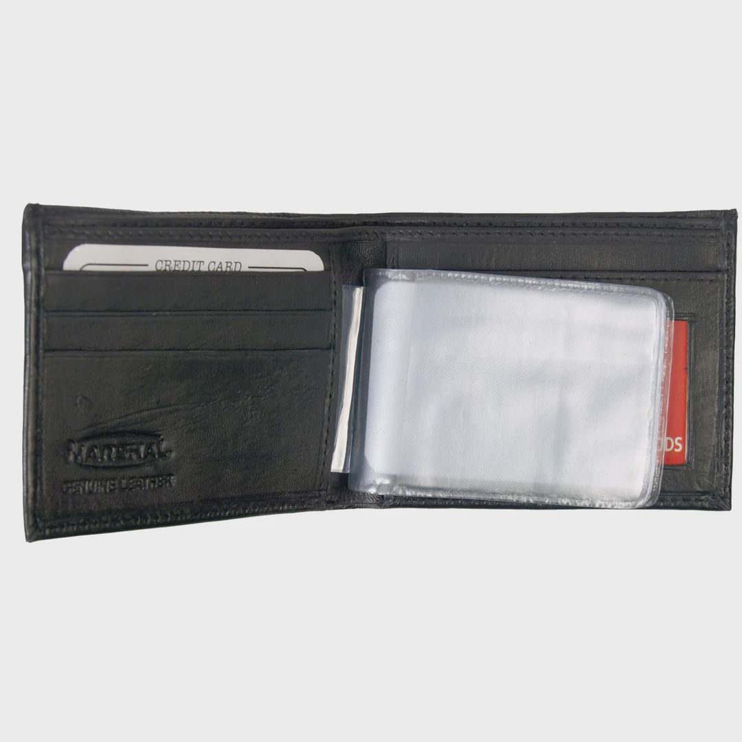 Black Leather Bi-Fold Wallet WLD1005